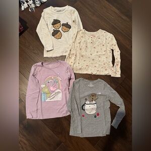 Lot of 4 long sleeve shirts size 8 Carter’s cat & Jack mochi kids